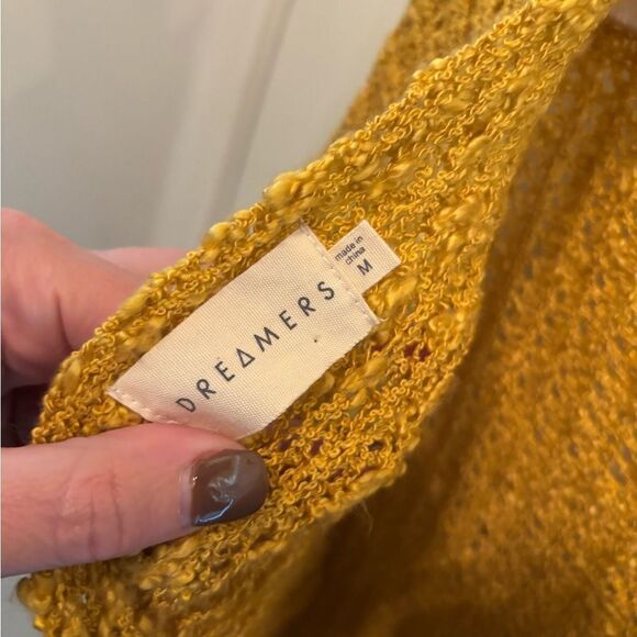 Dreamers Mustard V-Neck Knit Sweater - Picture 3 of 4